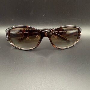 Foster Grant Tortoise Shell Sunglasses with Rhinestone Accents